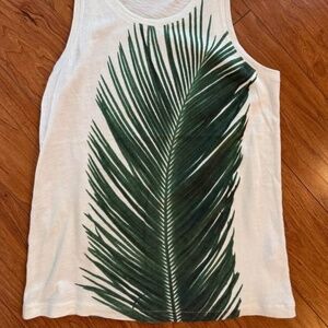 J. Crew Factory Collector's Tee Tank Top - Size XS Extra Small - Palm Frond Leaf